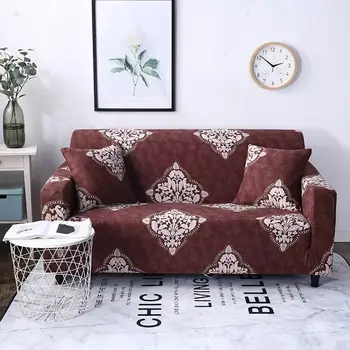 

Wine Red Bohemian Mandala Stitching Sofa Cover Slipcover Stretch Elastic Spandex/Polyester Chair Loveseat L Shape Sofa Protector