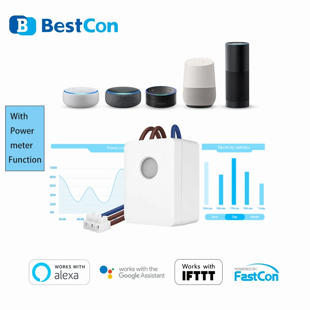 Пульт ДУ BroadLink BestCon SCB1E Wi-Fi измеритель мощности работает с голосовым управлением