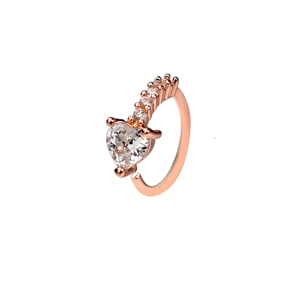 18G 1 Stück Piercing Nasenring Ohr Nasenreifen Herz Stern Cz Helix Knorpel Tragus Ohrringe Nasenloch Körperschmuck – Detail 8