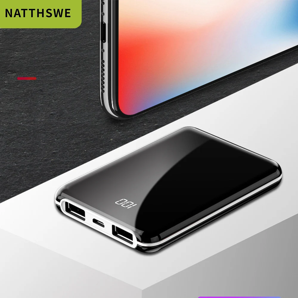 NATTHSWE Power Bank 2C Quick Charge External Battery Micro USB Portable Bateria External Portable Charger for iphone huawei