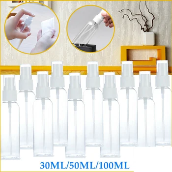 

10pcs Travel 30ml/50ml/100ml Empty Spray Bottle Transparent Cosmetics Plastic Spray liquid refilledable Bottle Perfume Atomizer