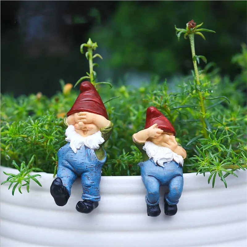 de gnomos enanos de resina para jardín, traviesa divertida, estatua, Mini paisaje patio, hierba, maceta, decoración, 6 piezas|Estatuas y esculturas de jardín| - AliExpress