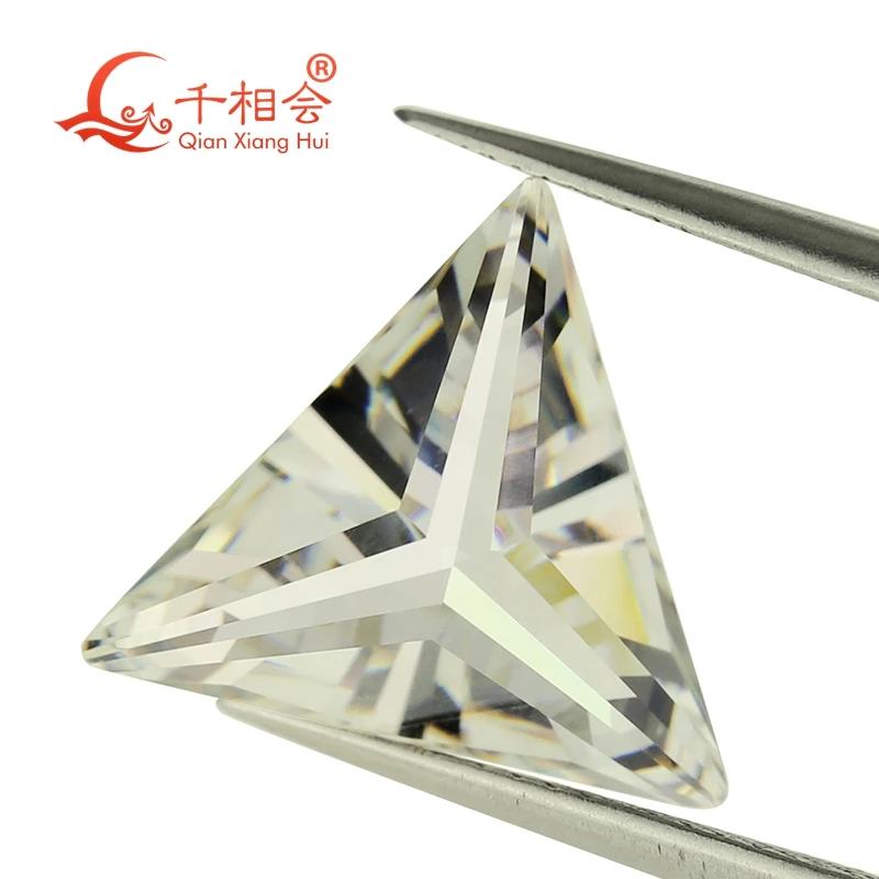 IJ yellowish white color triangle shape for cubic zirconia loose CZ stone made by Qianxiang Hui   for jewelry making