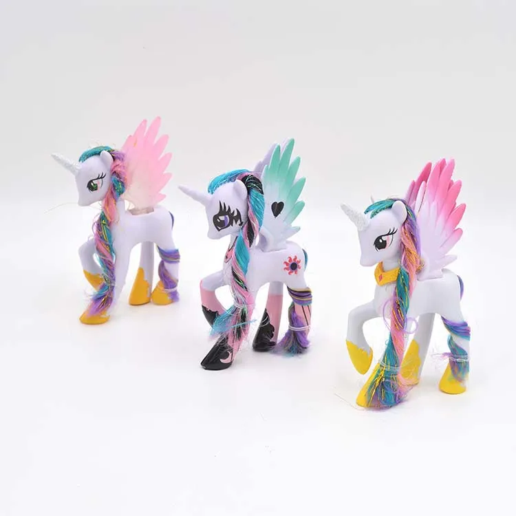 Единорог "Лошадка Радуга" My Little Horse в виде милого героя аниме мультфильм животных Волшебная кукла фигурку модели на день рождения игрушки для детей