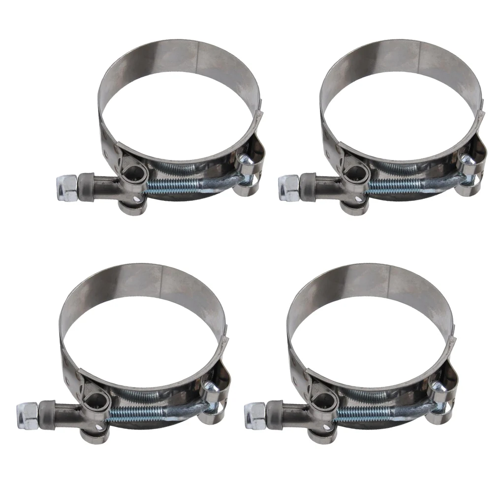 4X 95-103MM Stainless Steel T- Clamps Turbo Intake Silicone Hose Clamps