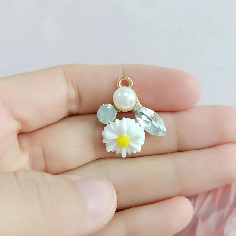 10 шт./лот декоративные пуговицы со стразами и жемчугом металлические в стиле