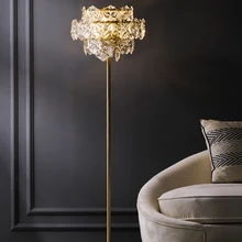 Скандинавский роскошный светодиодный светильник, медный кристалл, для гостиной, для дома, стоячие светильники, для спальни, ресторана, виллы, Мраморная вертикальная лампа