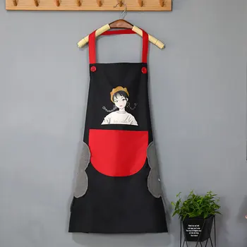 

Creative cartoon girl Kitchen hand wipe household apron. With towel apron thickened, waterproof and oil-proof apron.