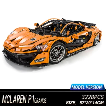 

Technic Series Bricks The MOC-16915 McLaren P1 Orange Super Racing Car Building Blocks Hypercar Model RC APP Toys For Children