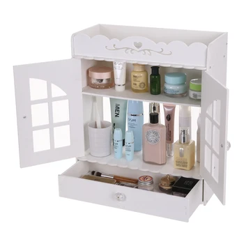 

(39 x 17.5 x 44)cm Non-Perforated PVC Bathroom Wash Cabinet with Drawer Desktop cosmetic toiletries bedroom Bathroom storage box