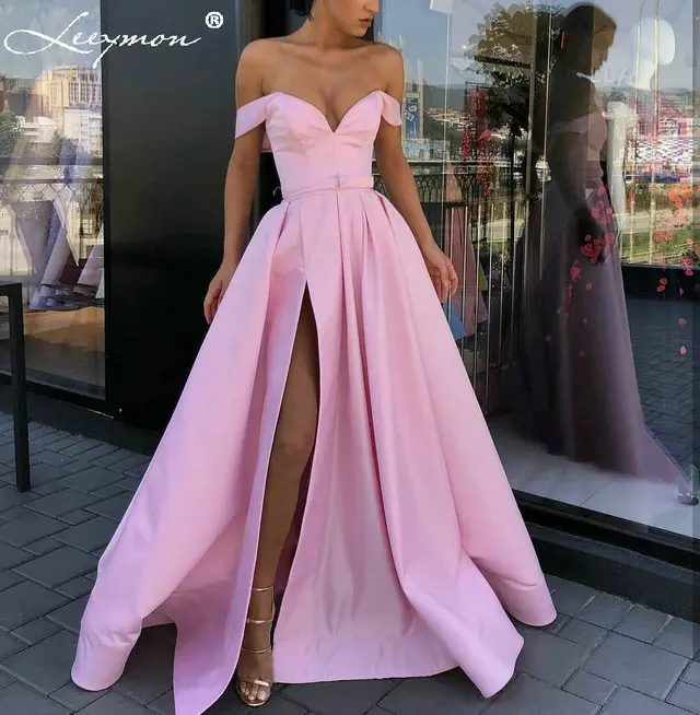 pink Leeymon a-line светло-фиолетовое атласное вечернее платье длинное вечернее платье с мысом без рукавов Vestido De Festa длиной до пола - Цвет: pink
