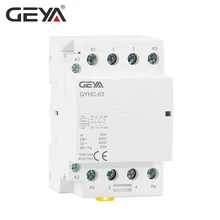 GEYA 4P контактор 40A 63A 4NO или 2NC2NO 220 V/230 V 50/60HZ Din Rail бытовой AC Контактор В соответствии с стандартом