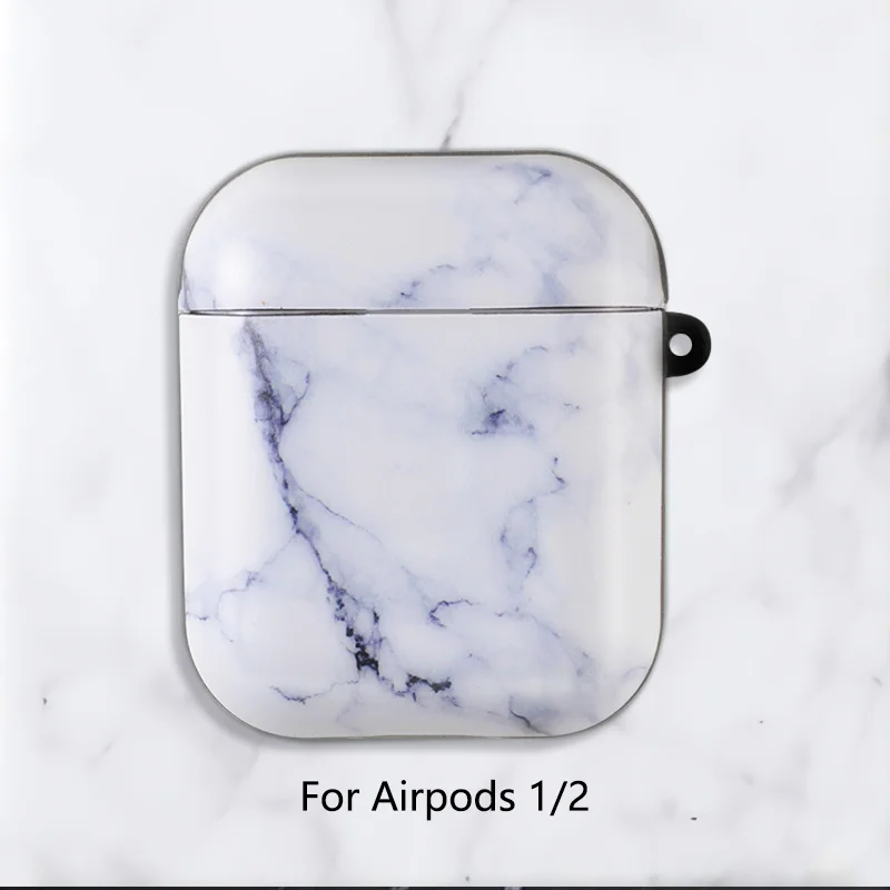 Мягкий чехол для наушников Apple Airpods 1 2 с мраморным рисунком | Электроника