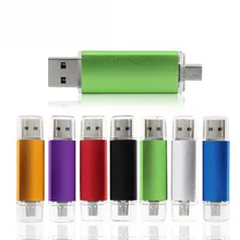OTG USB 2,0 usb флешка 8 ГБ 16 ГБ 32 ГБ USB флеш-накопитель 64 Гб 128 Гб Внешняя память 2 в 1 Флешка в розничной упаковке