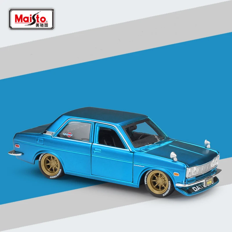 Maisto 1:24 1971 DATSUN 510 Ретро модель автомобиля литья под давлением игрушка мальчик подарки Новинка в коробке