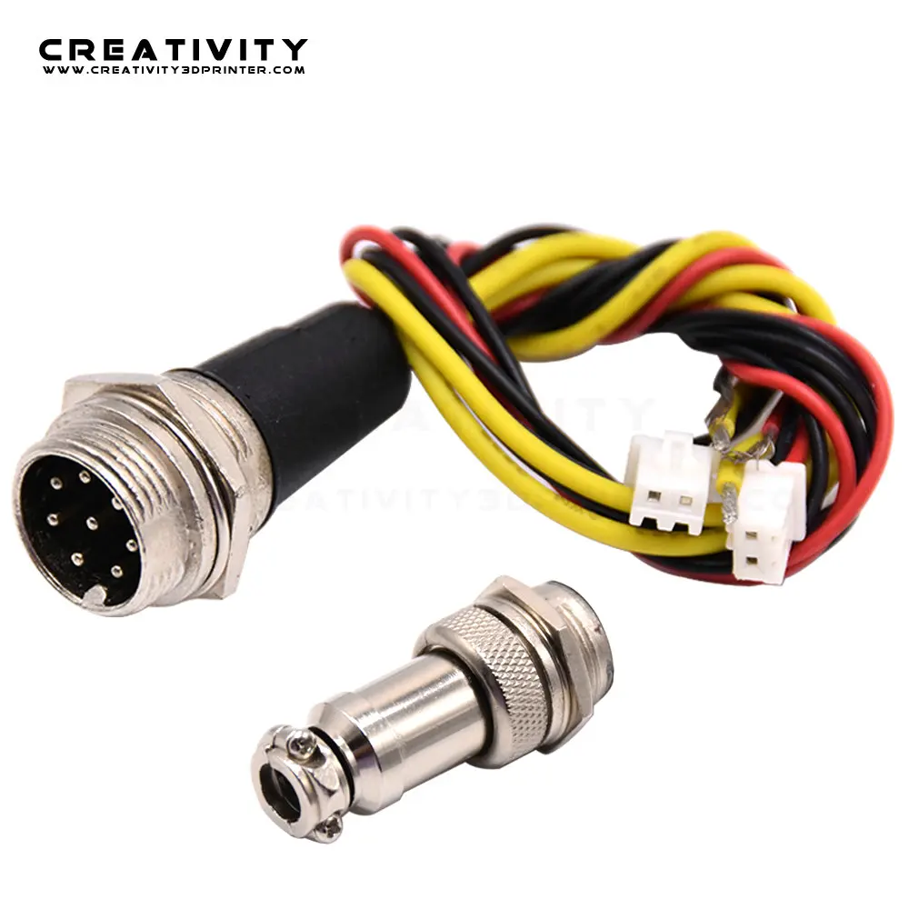 

Creativity 3D Printer Parts Upgraded Heated Bed Wire 2 Pin for Creality CR10 Attach Aviation Joint Connector Hot Bed Cable