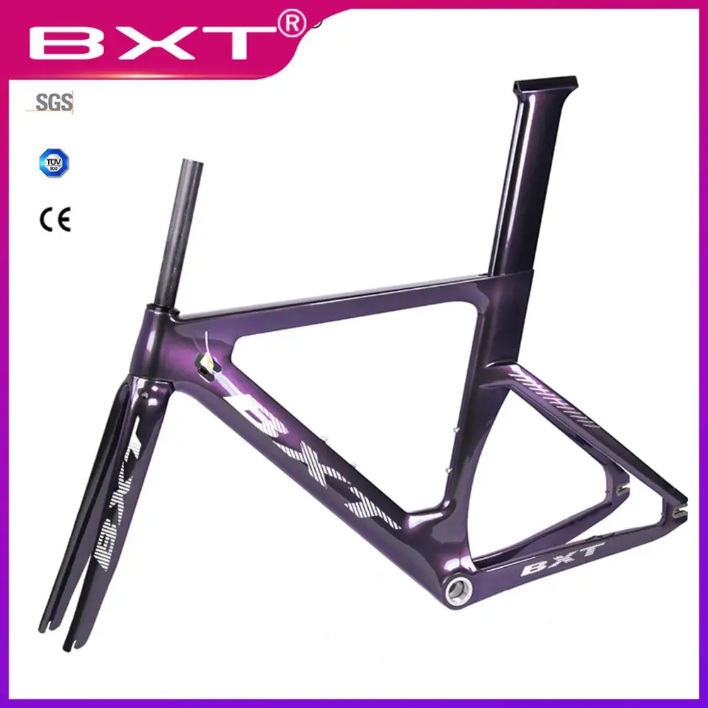 US $720.00 BXT full carbon track frame road  frames fixed gear bike frameset with fork seat post 495154cm carbon Bicycle Parts Frameset