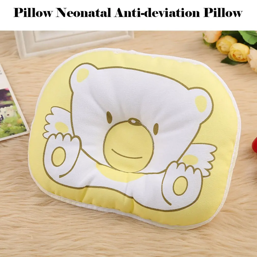 Подушка для новорожденных с изображением медведя из мультфильма, подушка в форме головы, мягкая подушка для поддержки младенцев