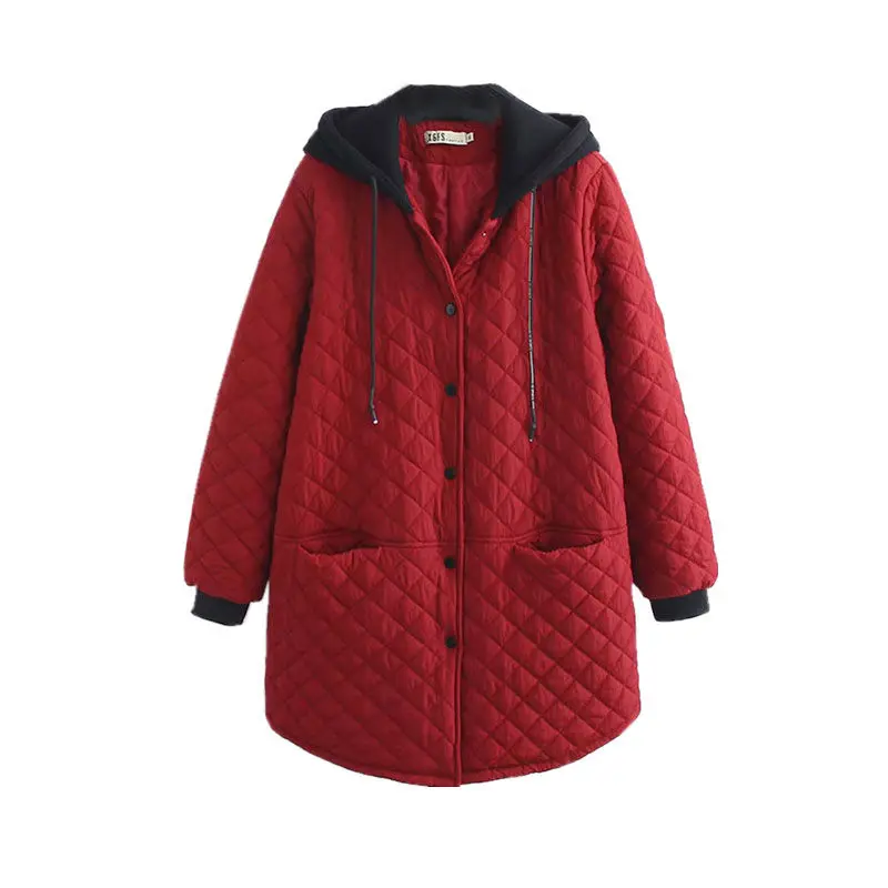 6XL, толстое хлопковое пальто, зимнее, большой размер, Женская Корейская Повседневная Длинная клетчатая Свободная куртка с капюшоном, рубашка, Abrigos Mujer, Женская парка