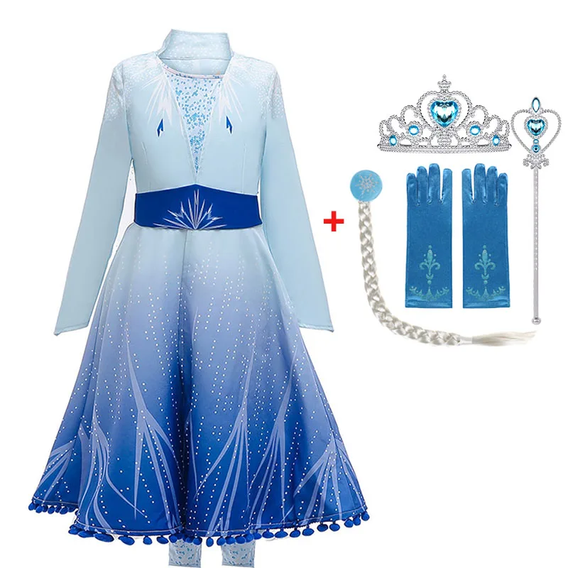 2020 2 Elsa Dress Girls Princess Easter Kids Dresses For Costume Anna Carnival Cosplay Party Gown Children Clothing | Детская одежда и