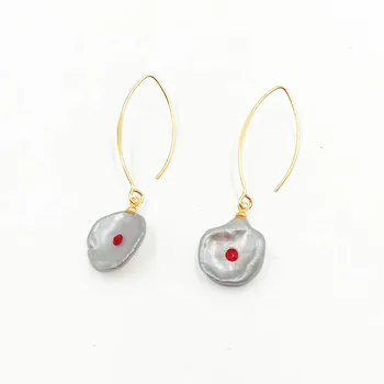 

keshi baroque pearl 925 silver earring,100% freshwater pearl earring with nice 925 silver hook ,13-17 mm big baroque pearl