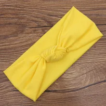 Детская лента для волос с узлом, вязаная эластичная хлопковая повязка на голову, аксессуары для волос в европейском и американском стиле, цветочный головной венок, 9 цветов