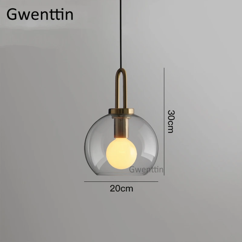 Современные стеклянные шаровые подвесные светильники, Led скандинавские роскошные подвесные лампы для гостиной, спальни, кухни, светильники для домашнего декора - Цвет корпуса: A