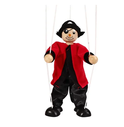 Марионетта, деревянные куклы, Мумия, Пиноккио, драма, игрушка, забавные игрушки клоуны для девочек и мальчиков, для маленьких детей, Маппет, повествование, реквизит - Цвет: Pirate red