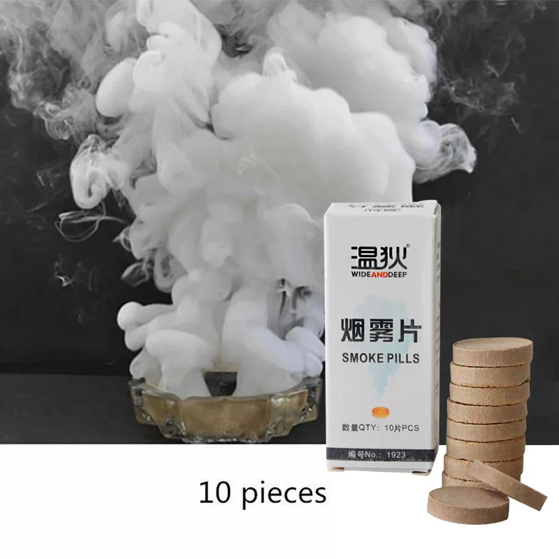 10pcs Cake Smoke Pills Halloween Decoration Drama Exhibition White Smoke Bomb Pills Props Wedding Party Decor background Fog