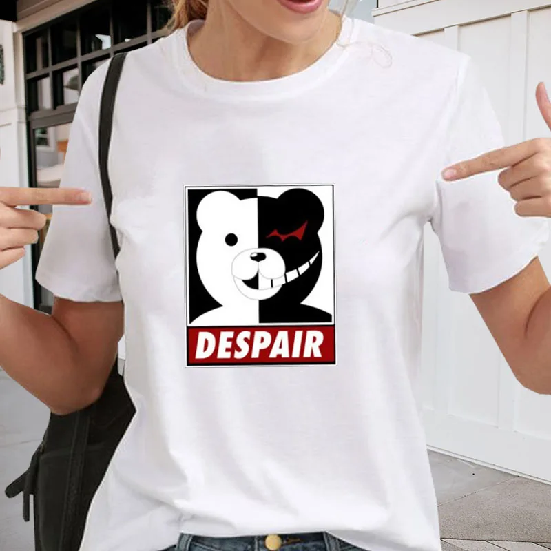 Danganronpa футболки с принтом японского аниме женские футболки с коротким рукавом и круглым вырезом женские Топы Harajuku