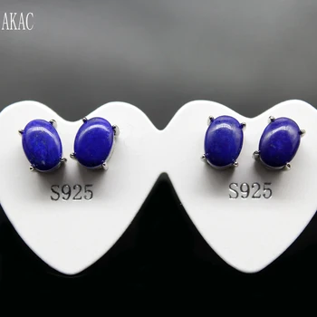 

Free shipping AKAC approx5*7mm natural lapis lazuli stud earrings for women earrings send randomly