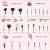 Jessup Makeup brushes set 6-25pcs Pearl White / Rose Gold Professional Make up brush Natural hair Foundation Powder Blushes
