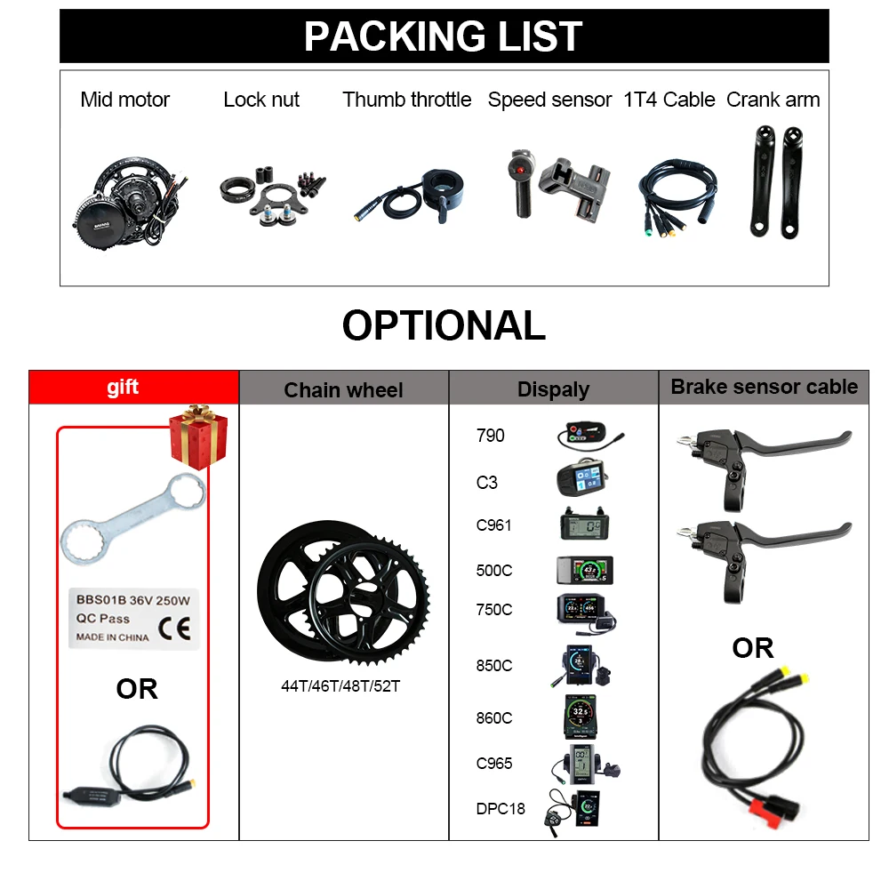 Горячее предложение! Распродажа! Bafang BBS01B 36V250W 350W Ebike Crank Mid Drive Motor Kit MM G340.250|kit italy|kit