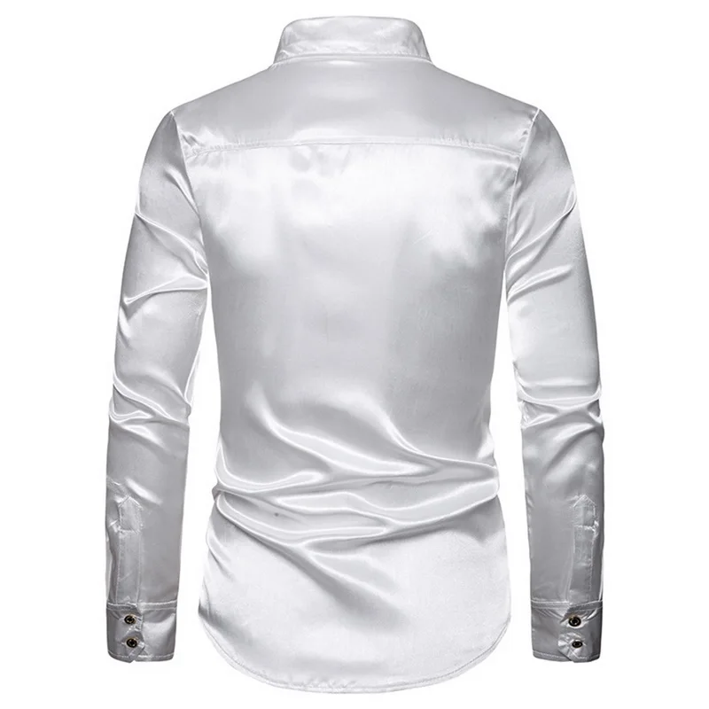 Великолепные вечерние рубашки с воротником Хенли Осенняя рубашка Hombre Paillette Chemise Homme Формальные рубашки повседневная мужская рубашка