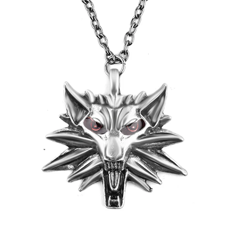 

Witcher3 wizard 3 personality wolf head men's pendant necklace accessories Europe and the United States game peripheral jewelry