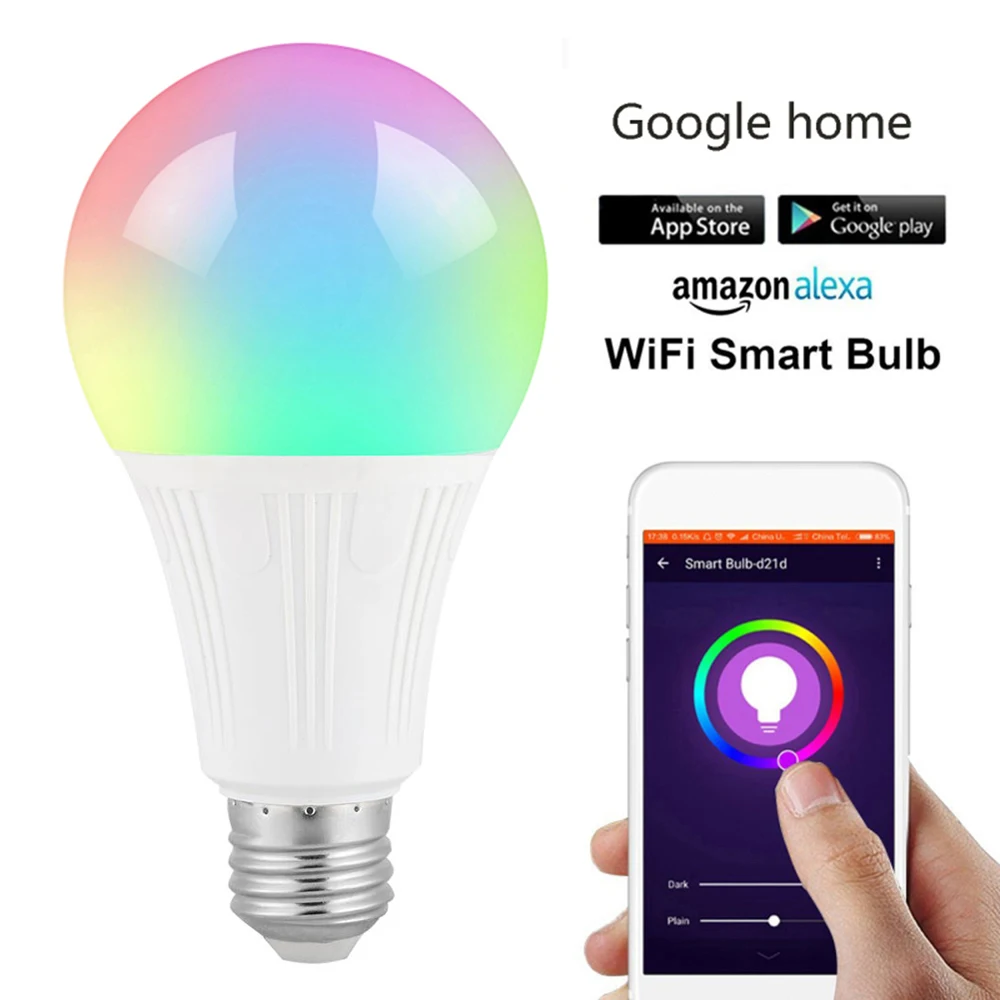  LED Bulb Smart Wifi Bulb Led Light RGBW 10W E27/E26/B22 APP Remote Control Color Work With Amazon A - 4000008629547