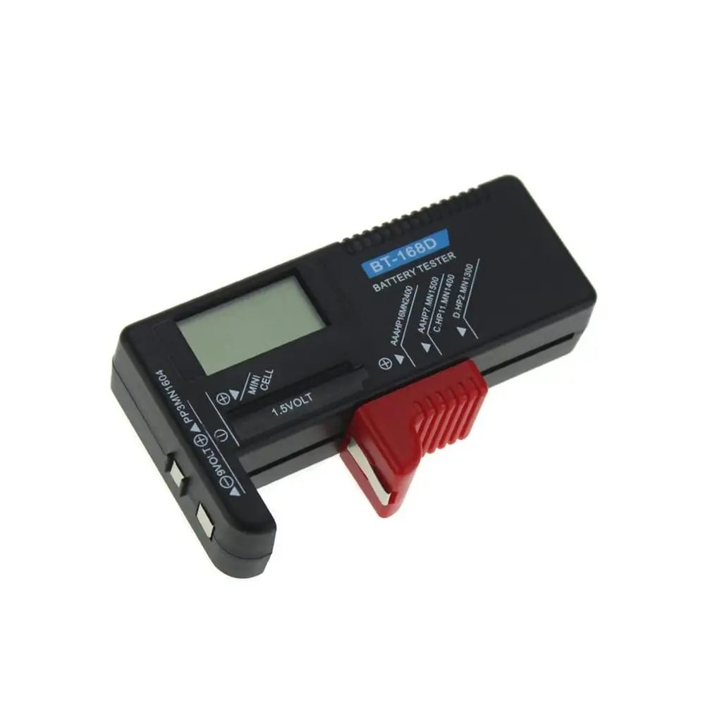 

Digital Battery Tester Detector Capacity Diagnostic Tool Volt Checker for AAA AA C D 9V 1.5V Button Cell Battery BT-168D
