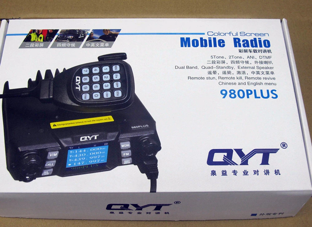 long range walkie talkies 500 miles QYT KT-980Plus 980 Plus 75W Super High Power Dual Band Mobile Radio Station U/VHF 136-174MHz 400-480MHZ for Car Vehicle Standby two way radio Walkie Talkie