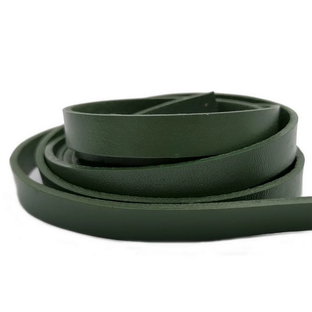 10mm Flat Leather Band Dark Olive Green 10mmx2mm Strip 1 Yard | Украшения и аксессуары