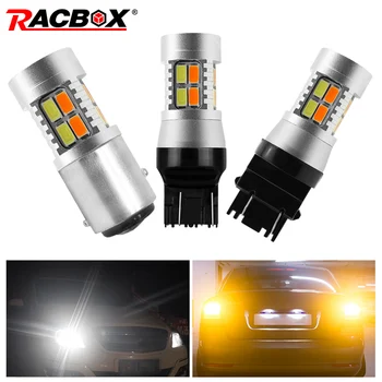 

A pair Dual Color T20 7443 Car LED Turn Signal Lights T25 3157 BAY15D 1157 White Day Running light Amber Led Switchback Bulbs