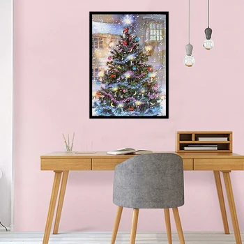 

5D Diamond Painting Beautiful Christmas Tree Snow Landscape Embroidery Drill Full Round Mosaic Home Decoration