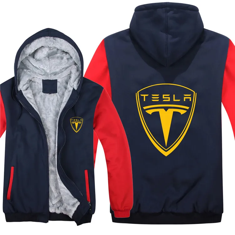 as picture Толстовки с капюшоном «Tesla» Мужская Толстовка Пуловер зимняя мужская повседневная шерстяная подкладка флисовые толстовки с теслой капюшоном - Цвет: as picture