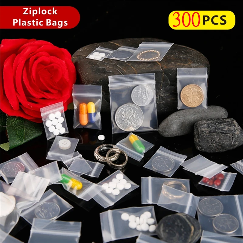 Clear Plastic Mini Ziplock Jewelry Bags Small Crystal Packing