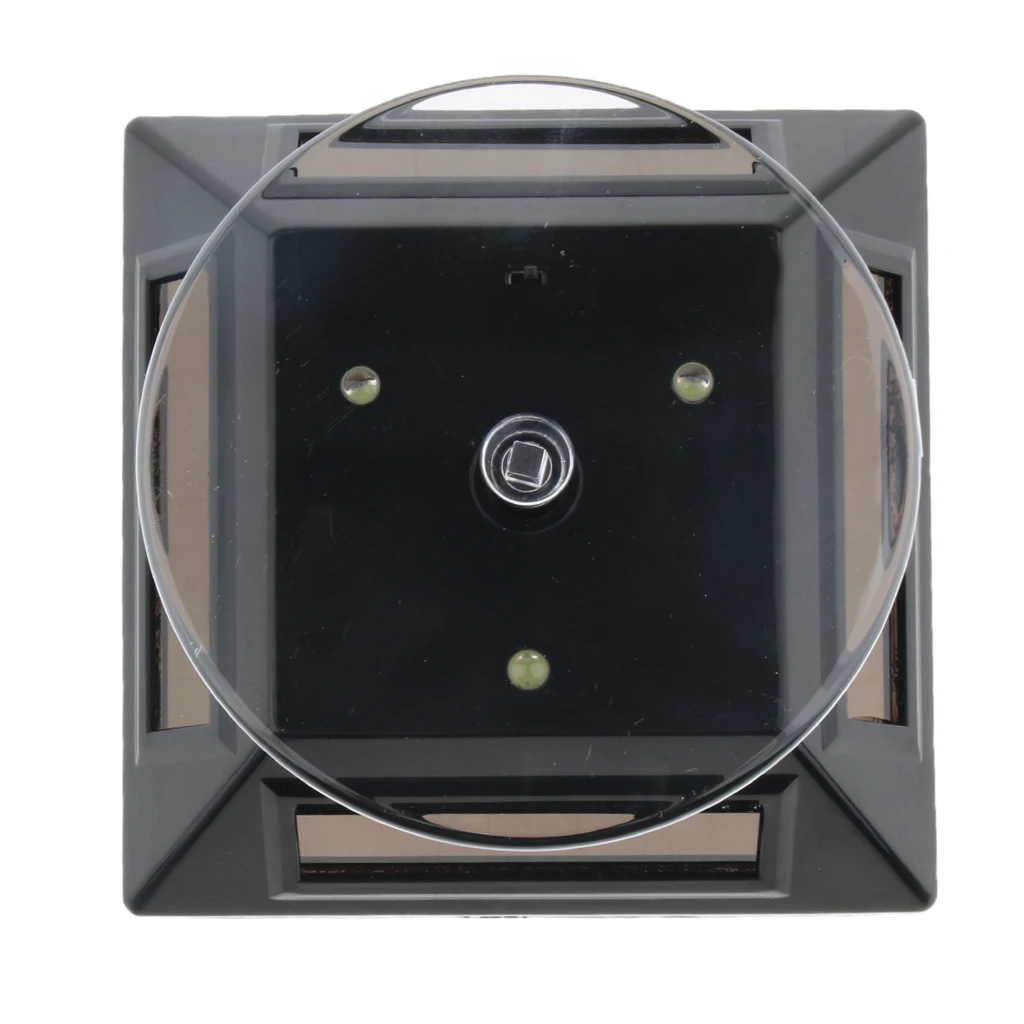 Solar Power Rotating Display Stand Turn Table Plate Jewellery Watches Black