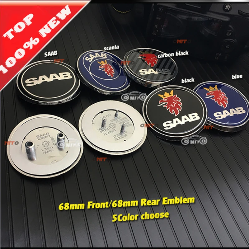 Эмблема Переднего Капота автомобиля, значок заднего багажника для Saab cap 68 мм, ярлык капота/багажника 10 шт. 68 мм для Saab 9-3 9-5 93 95 BJ SCS, автомобильный Стайлинг
