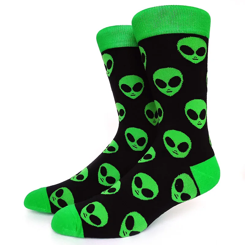 Men's Novelty Fun Graphic Cotton Socks - Unique Designs: Poker, Corgi, Frog, Burger, Piranha, Wolf, Avocado, Eagle