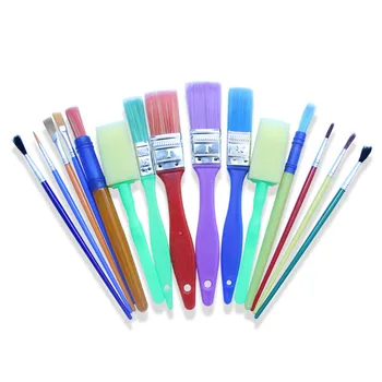 

15pcs/set Paint Brush Watercolor Oil Art Kit Kids Sponge Stamper For Children Watercolor Oil Gouache