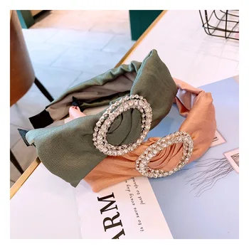 

High Quality Crystal Big Bow Hairbands For Women Korea Hair Accessories Hair Band Crown Flower Tie Headbands Headwear