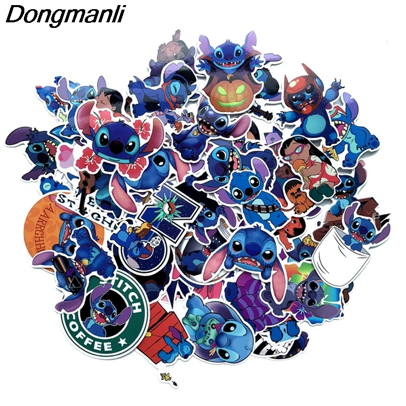 

PC66 52 Pcs/set Stitch Alien Scrapbooking Stickers Decal For for Guitar Laptop Luggage Car Fridge Graffiti Sticker
