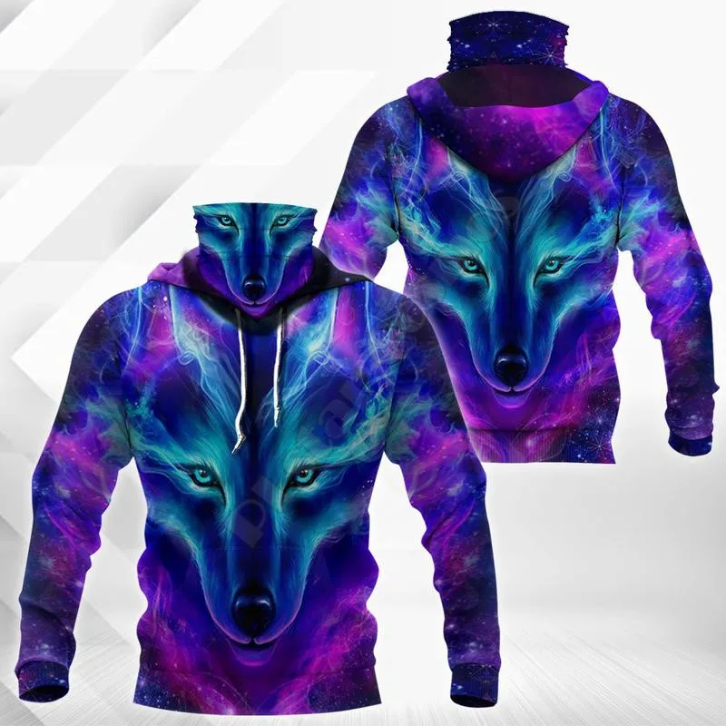 Galaxy Wolf 3D Drukowane Bluzy Harajuku Moda Bluza Kobiety Mężczyźni Casual Sweter Śmieszne Zwierząt Bluza Z Kapturem Maska Ciepłe Drop Shipping